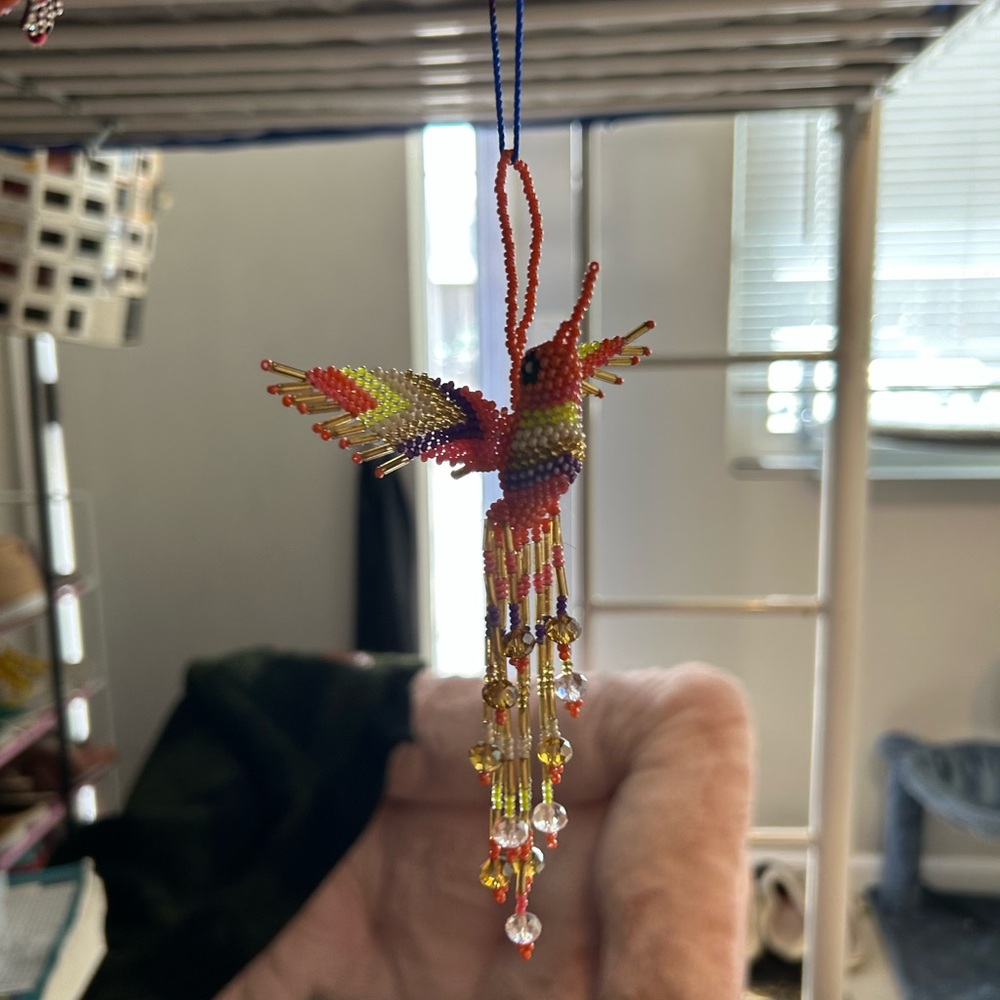 Colorful Beaded Bird Ornament